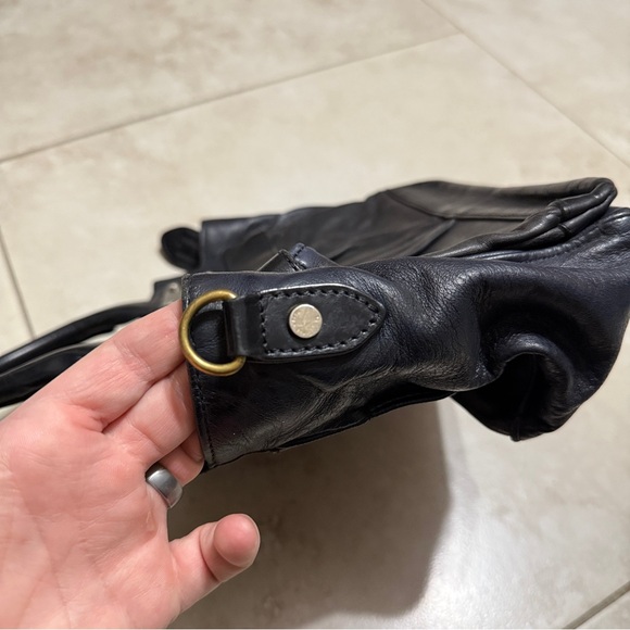 Rag & Bone Small Pilot Satchel Bag Navy Black Gold Leather - Picture 5 of 12